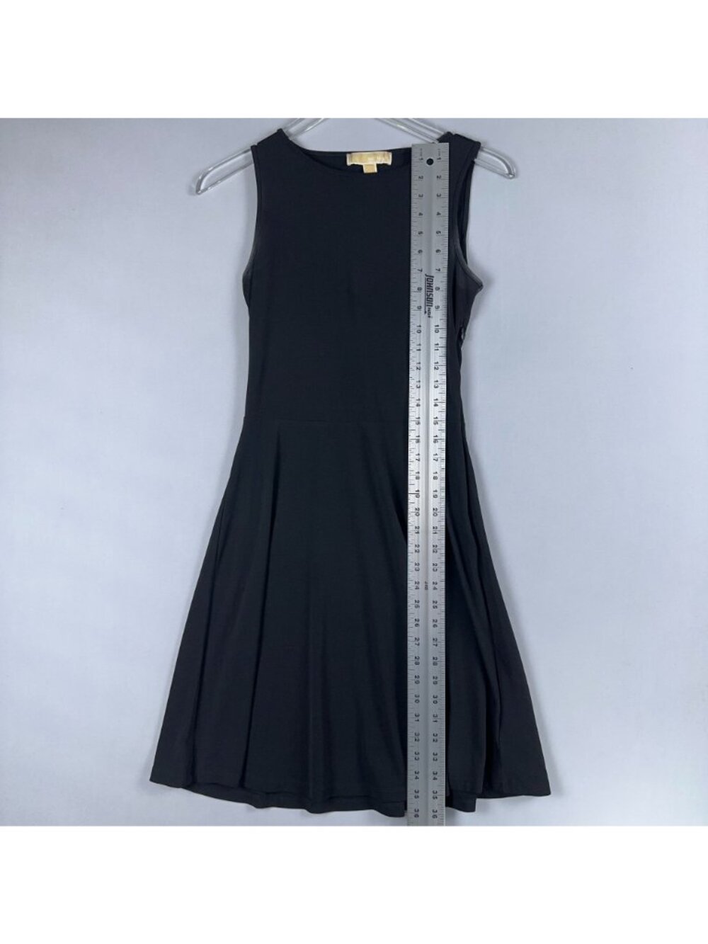 Michael Kors Dress Size XS Black Sleeveless Fit Flare Pleated Back Cutout A-lin - Picture 6 of 9